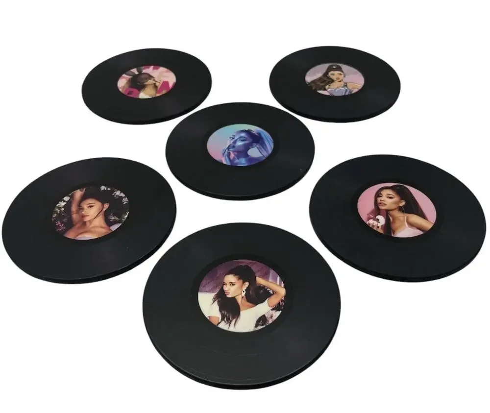 Ariana Grande Vinyl Record Coaster Set 6‑pc Limited Edition NEW No Box
